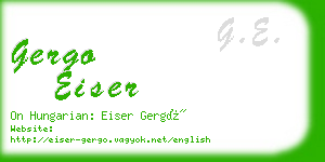 gergo eiser business card